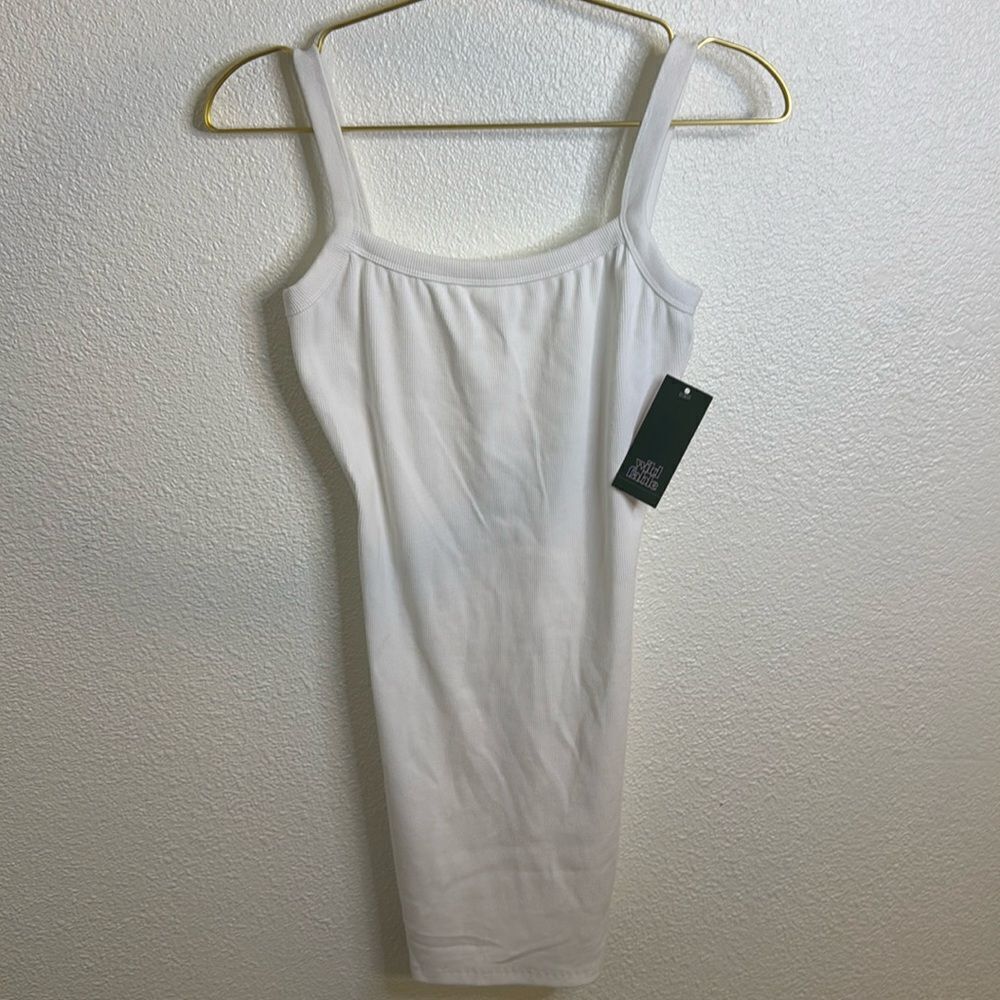 NWT- Wild Fable- white ribbed, body con casual dress with low back-size XS